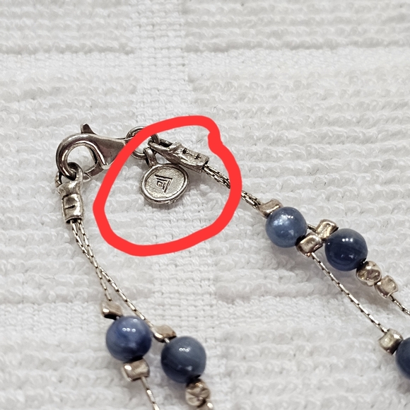 Silpada 925 Silver Sodalite Bead Station Bracelet 7” Wrist Fit - Picture 6 of 9